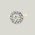 Antique Diamond Fleurette Ring in Silver on Gold