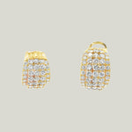 1980s Diamond Hoop Earrings in 18k Gold