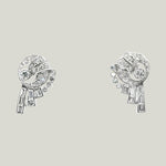Platinum Art Deco Diamond Fan Earrings