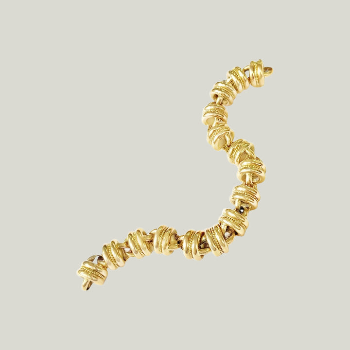18k Yellow Gold Sterle Vintage Link Gold Bracelet