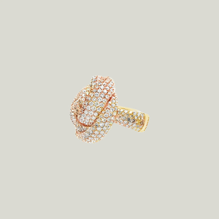 Palmiero Serpent Ring in Multicolor Diamond Pavé