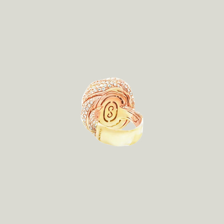 Palmiero Serpent Ring in Multicolor Diamond Pavé