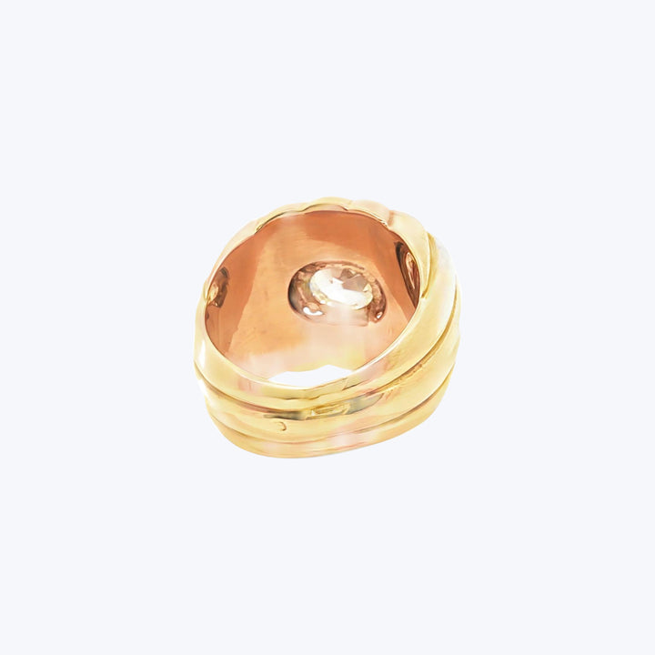 18K Yellow Gold French 1.95cts Cushion Diamond Retro Ring LFG Certificate