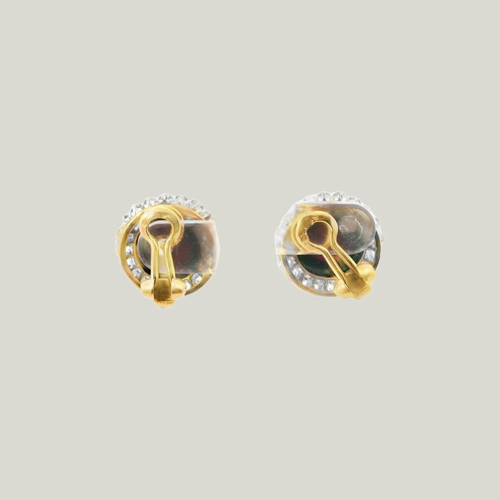 18K Platinum French Antique Garnet and Diamond Earrings, circa 1900