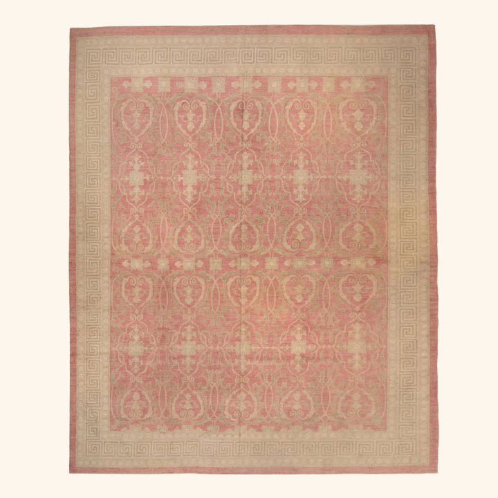Red Vintage Traditional Wool Cotton Blend Rug - 10'2" x 12'1"
