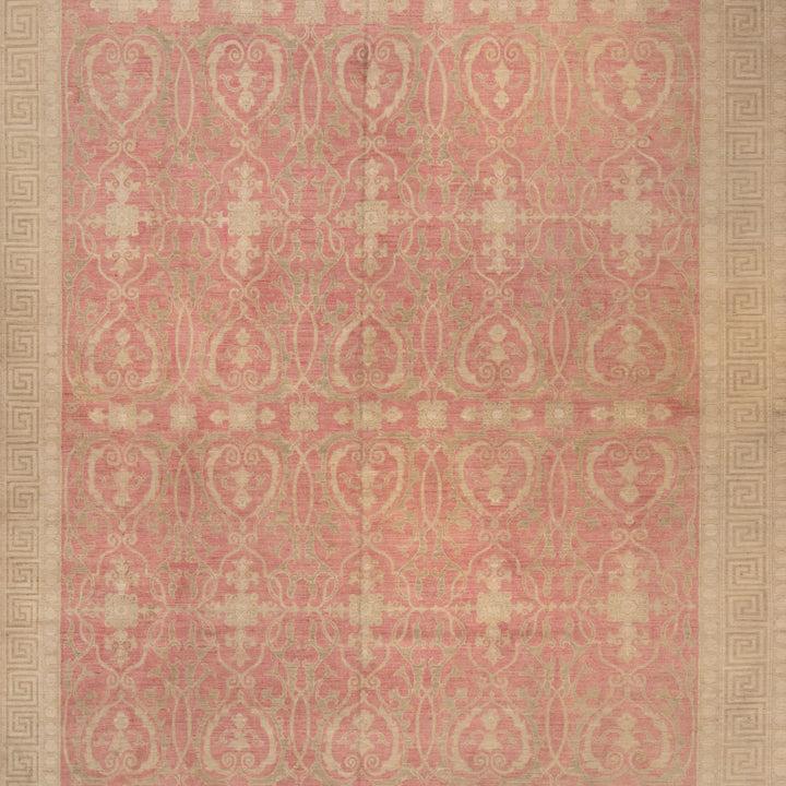 Red Vintage Traditional Wool Cotton Blend Rug - 10'2" x 12'1"