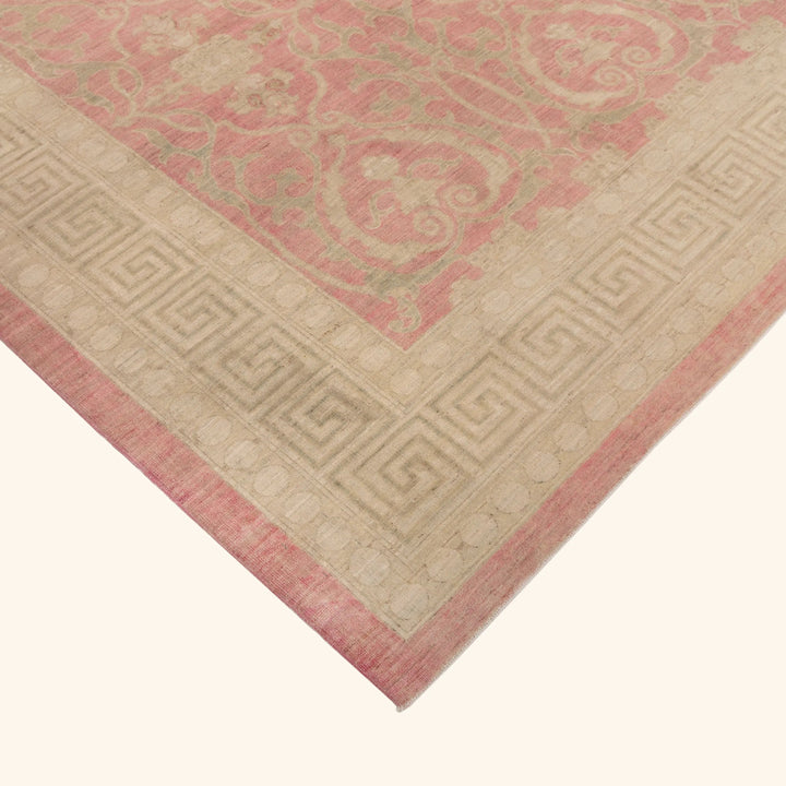 Red Vintage Traditional Wool Cotton Blend Rug - 10'2" x 12'1"