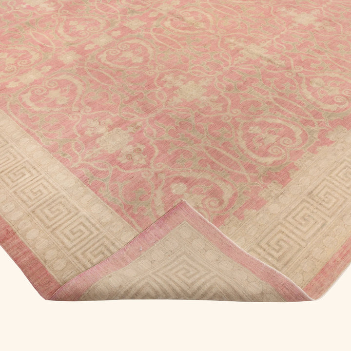 Red Vintage Traditional Wool Cotton Blend Rug - 10'2" x 12'1"