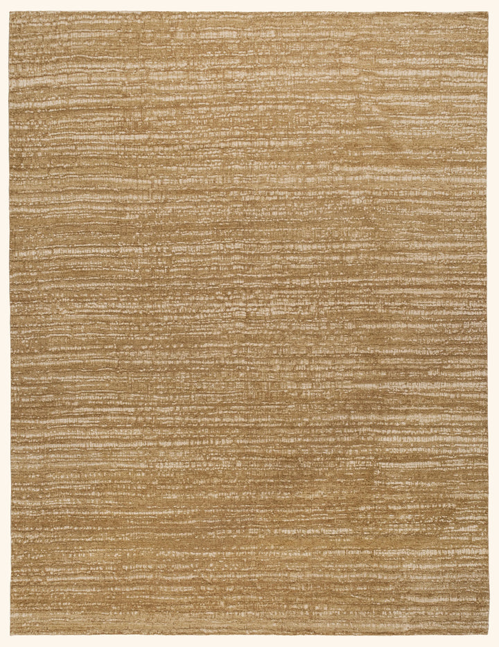 Camel Textured Wool Silk Linen Blend Rug - 8' x 10'