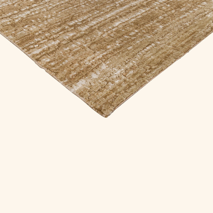 Camel Textured Wool Silk Linen Blend Rug - 8' x 10'