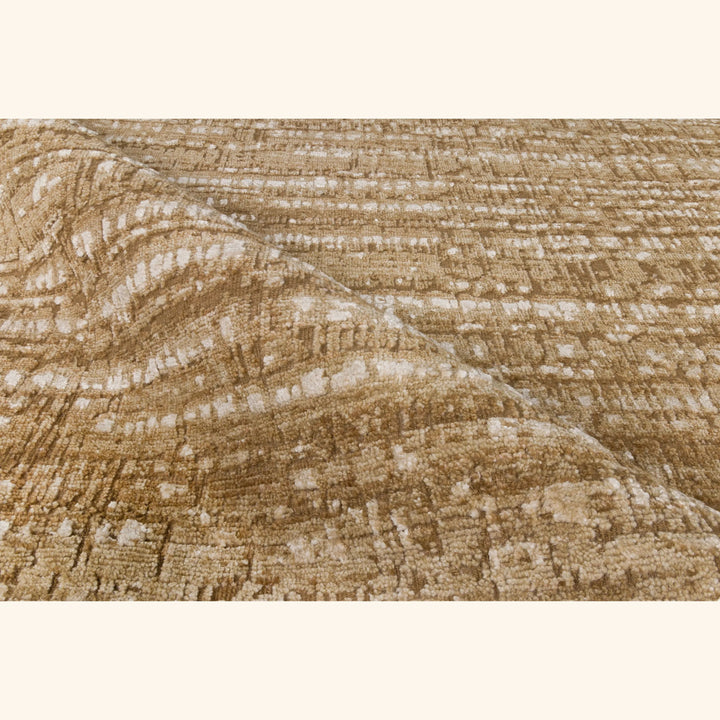 Camel Textured Wool Silk Linen Blend Rug - 8' x 10'