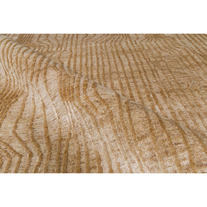 Camel Textured Silk Wool Linen Blend Rug - 8' x 10'