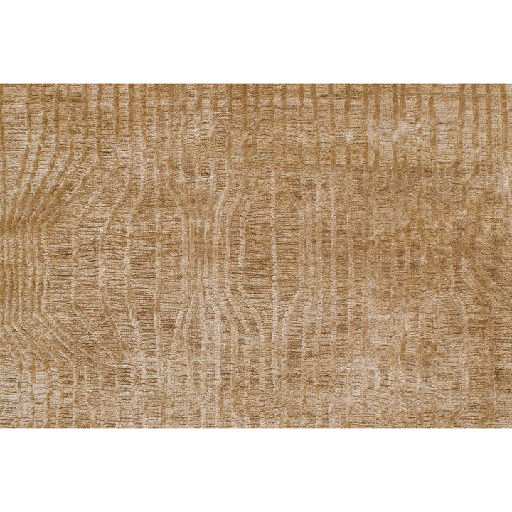 Camel Textured Silk Wool Linen Blend Rug - 8' x 10'