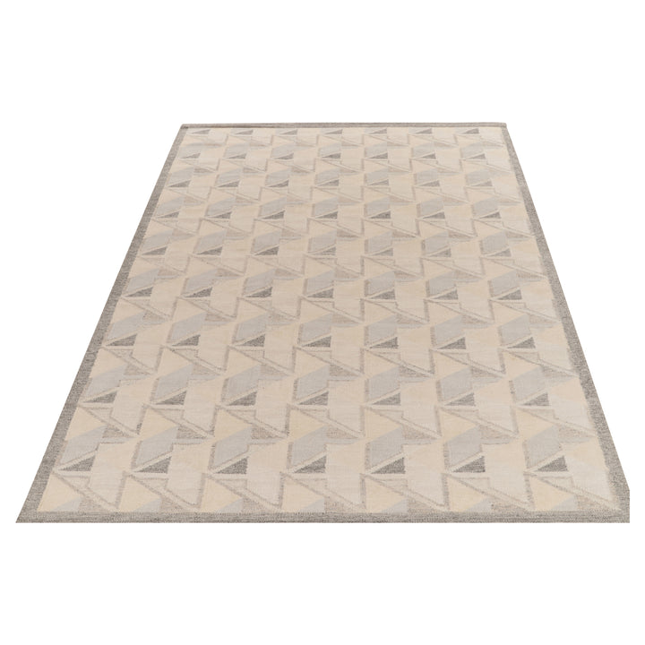 Grey Swedish Inspired Flatweave Wool Rug
