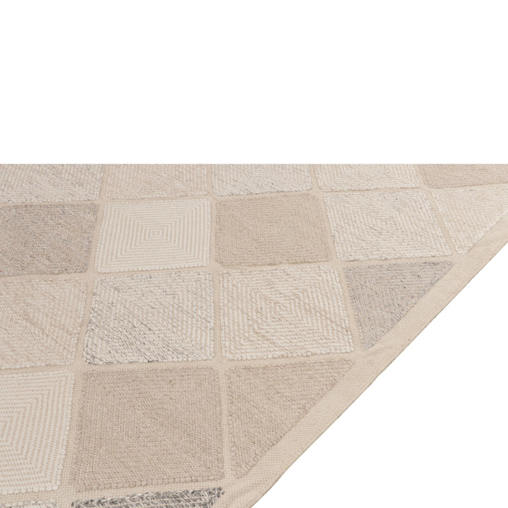 Beige Swedish Inspired Flatweave Wool Rug