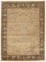 Brown Traditional Silk Wool Blend Rug - 8' x 10'