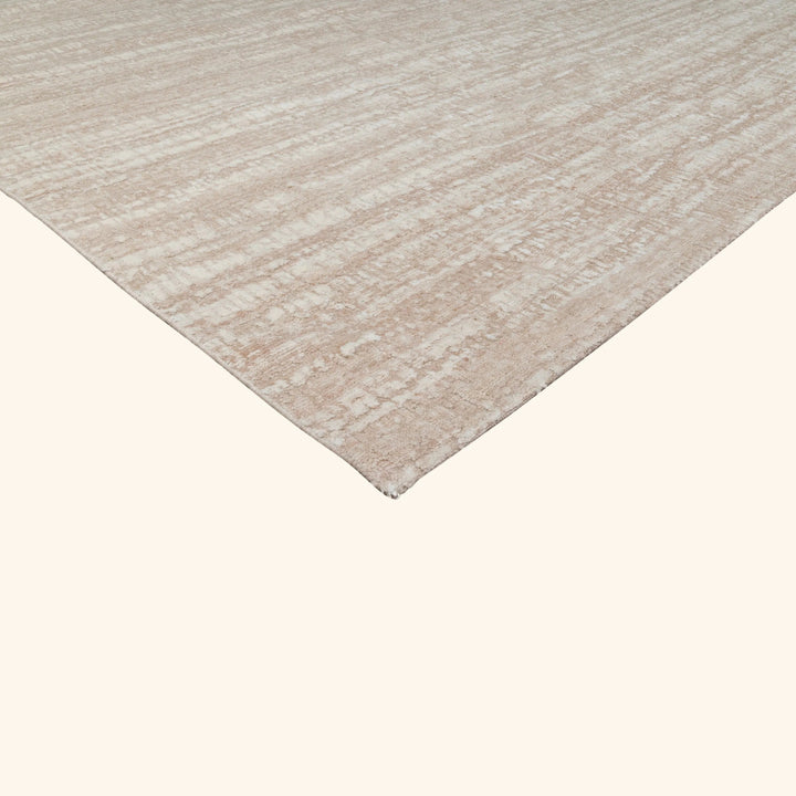 Grey Textured Wool Silk Linen Blend Rug - 8' x 10'