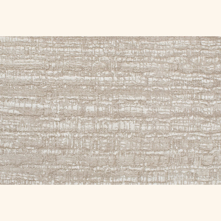 Grey Textured Wool Silk Linen Blend Rug - 8' x 10'