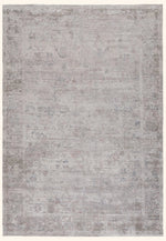 Grey Traditional Silk Wool Linen Blend Rug - 8'2" x 10'2"