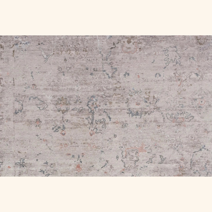 Grey Traditional Silk Wool Linen Blend Rug - 8'2" x 10'2"