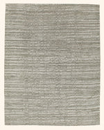 Grey Textured Wool Silk Linen Blend Rug - 8' x 10'