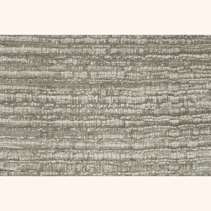 Grey Textured Wool Silk Linen Blend Rug - 8' x 10'