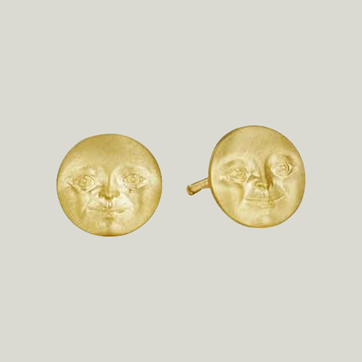 Invisible Moonface Stud Earrings