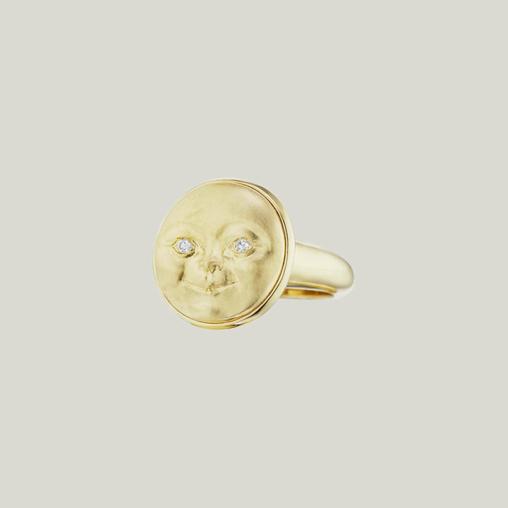 Gold Moonface Ring