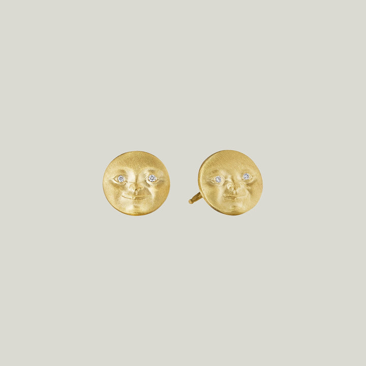 Moonface Stud Earrings 7 mm