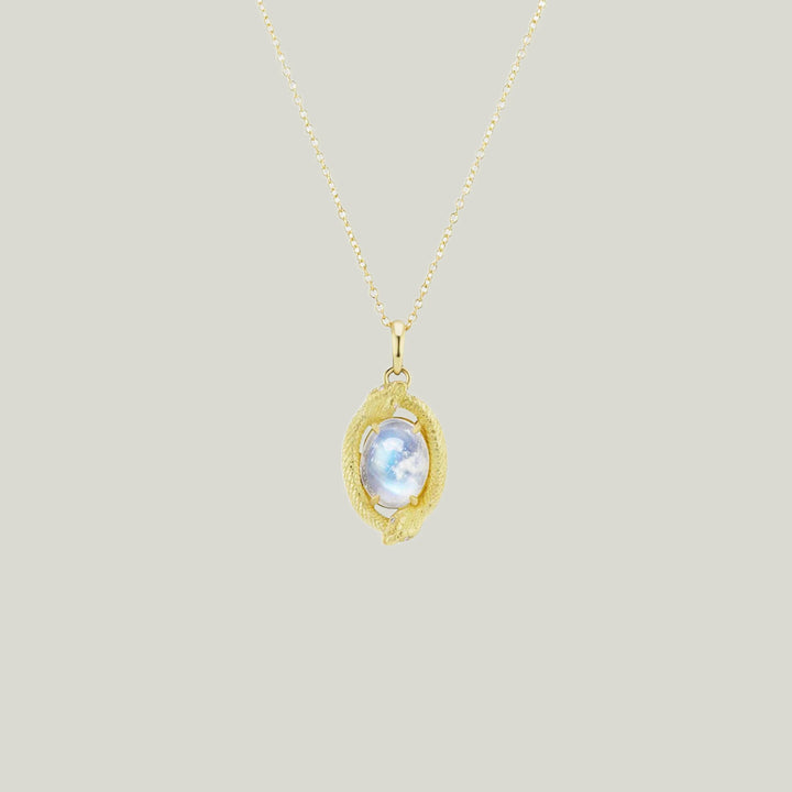 Double Ouroboros Moonstone Pendant