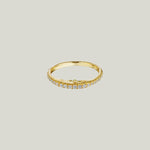 Cut Down Diamond Pavé Crescent Moonface Ring