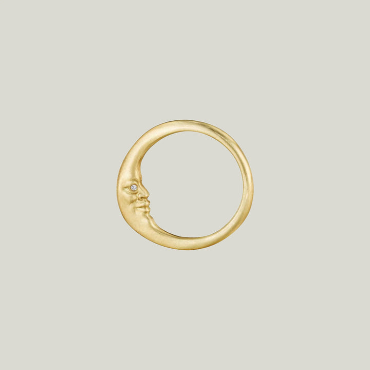 Crescent Moonface Ring