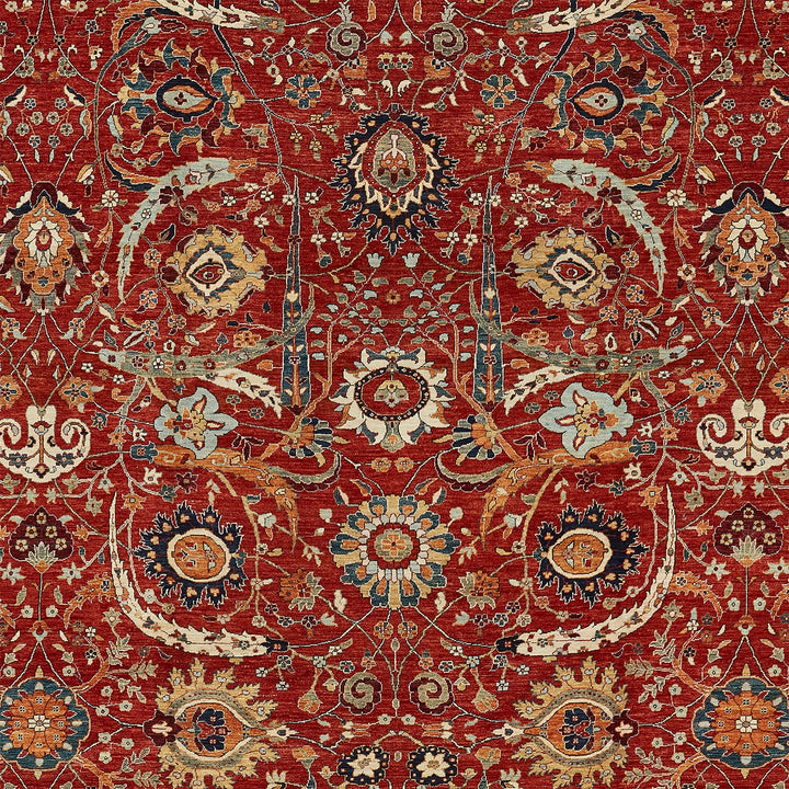 Red Traditional Wool Rug - 13'11" x 19'3"