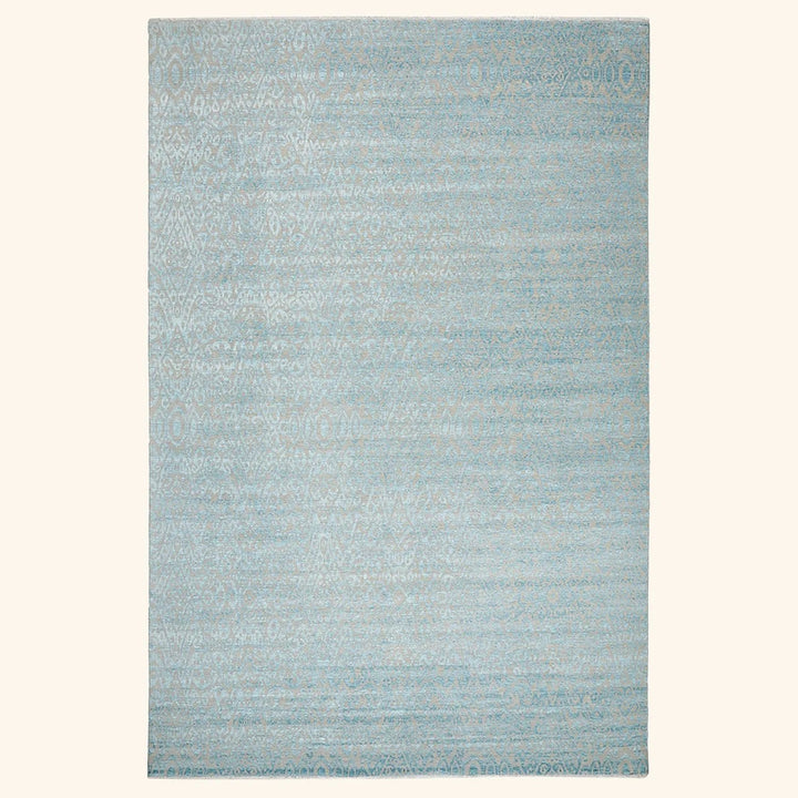 Blue Vintage Traditional Wool Silk Blend Rug - 12' x 17'9"