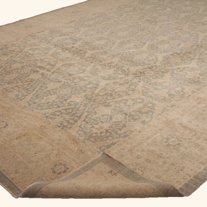 Brown Traditional Wool Rug - 11'11" x 24'