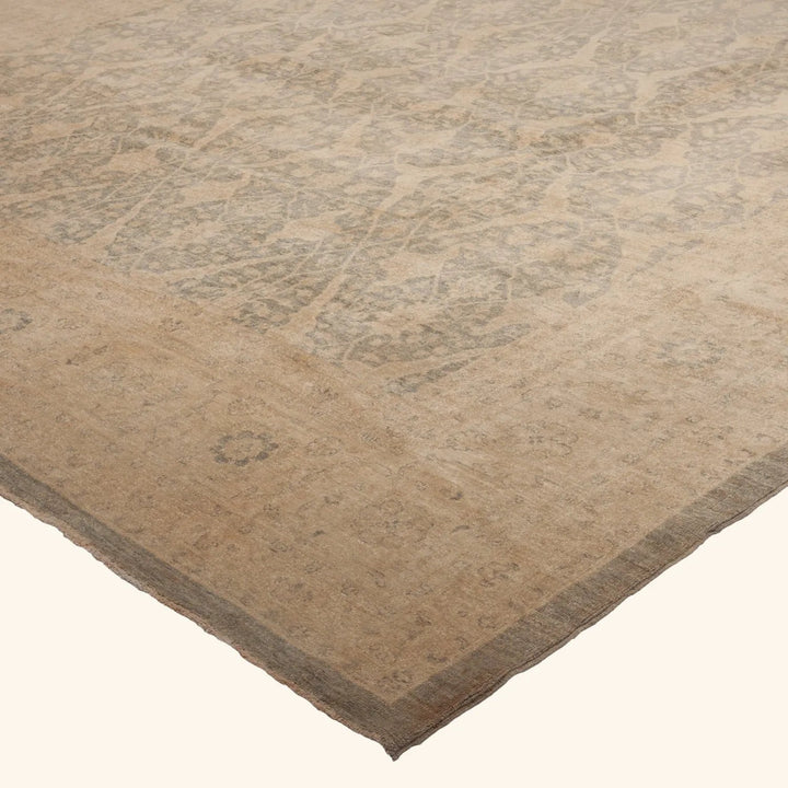 Brown Traditional Wool Rug - 11'11" x 24'
