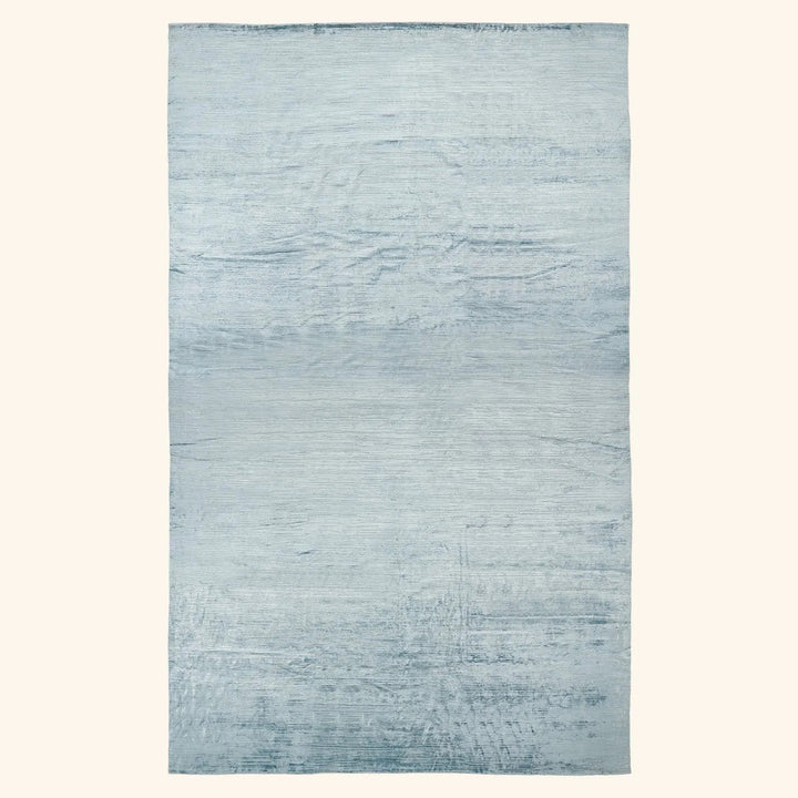 Blue Textured Tibetan Silk Rug - 14' x 20'