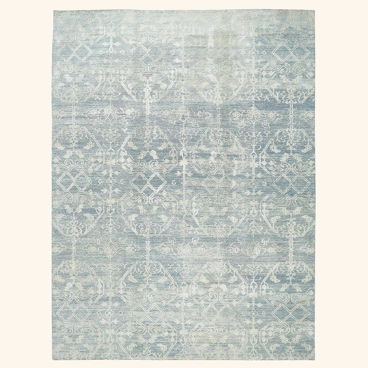 Blue Nu Vibrant Traditional Tibetan Wool Rug - 12' x 16'
