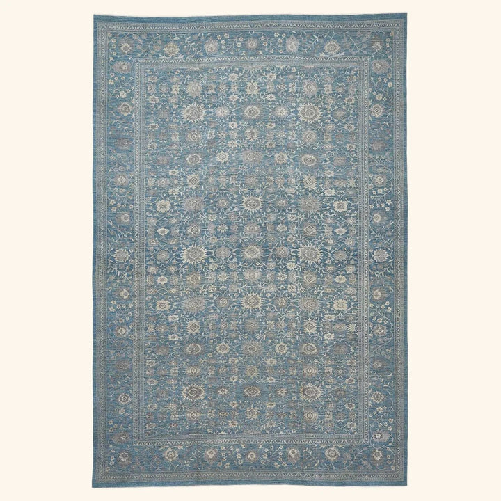 Blue Traditional Wool Rug - 11'11" x 18'3"