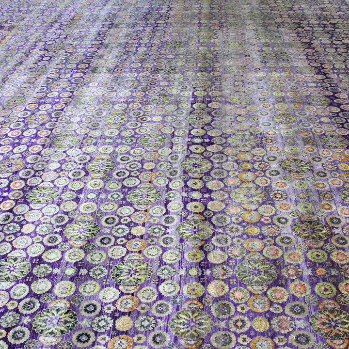 Purple Alchemy Floral Silk Rug - 16' x 22'4"