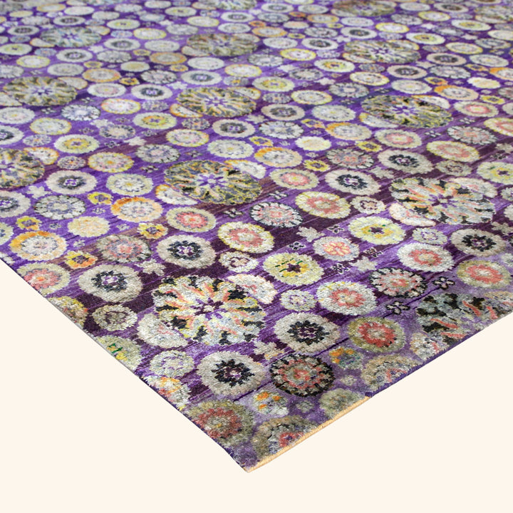 Purple Alchemy Floral Silk Rug - 16' x 22'4"