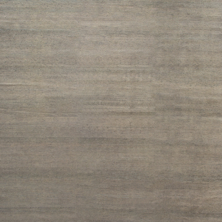 Grey Modern Wool Silk Blend Rug - 11'6" X 14'10"