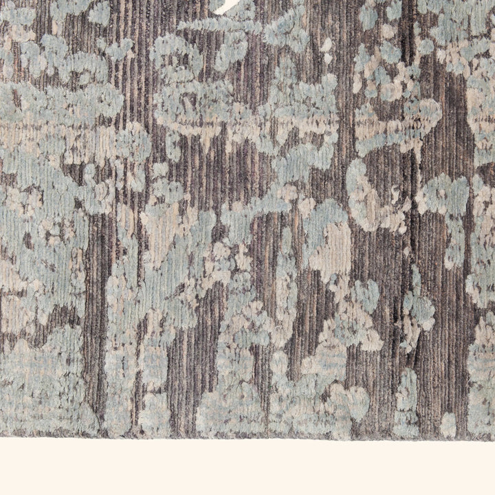 Grey Nu Vibrant Modern Tibetan Silk Rug - 11'11" x 18'3"