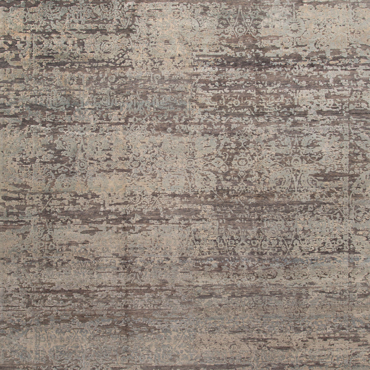 Grey Nu Vibrant Modern Tibetan Silk Rug - 11'11" x 18'3"