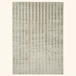 Beige Modern Tibetan Wool Silk Blend Rug - 13' x 18'