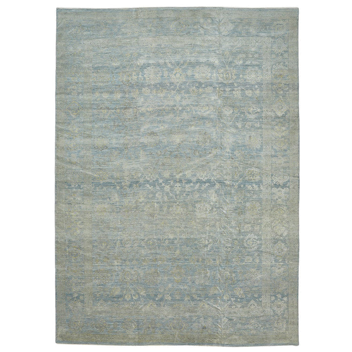 Blue Transitional Wool Rug - 12'1" x 17'9"