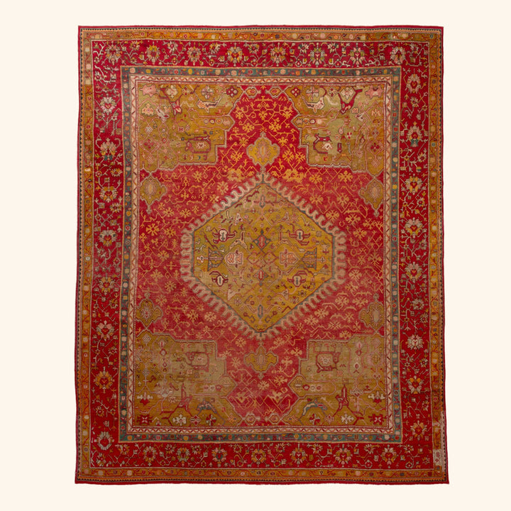 Red Antique Turkish Oushak Rug - 14' x 17'6"