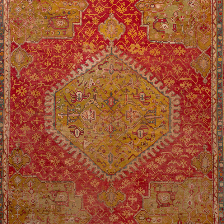 Red Antique Turkish Oushak Rug - 14' x 17'6"
