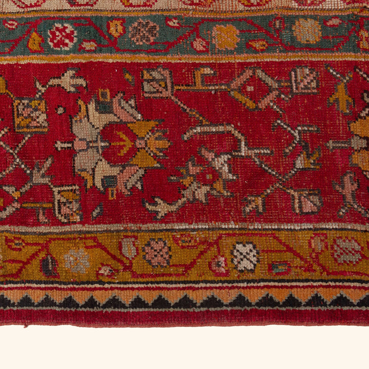 Red Antique Turkish Oushak Rug - 14' x 17'6"