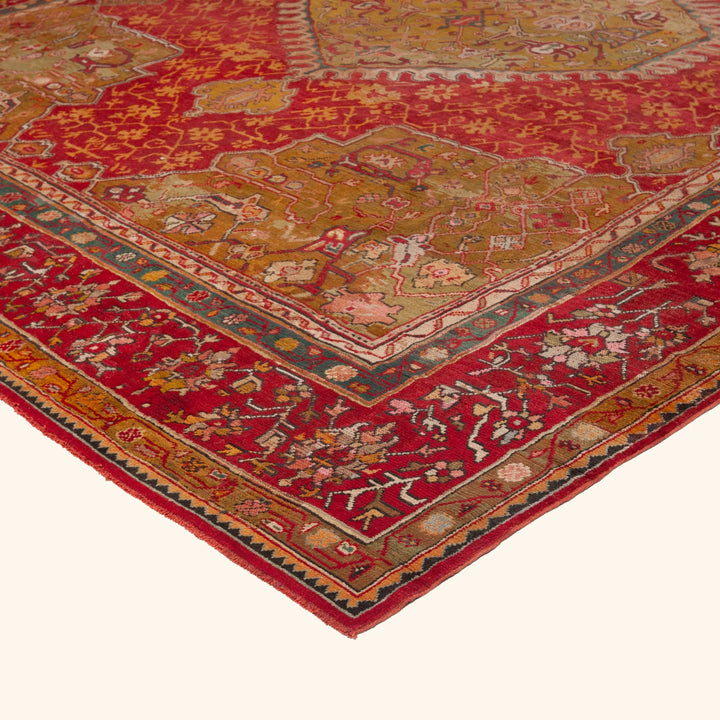 Red Antique Turkish Oushak Rug - 14' x 17'6"